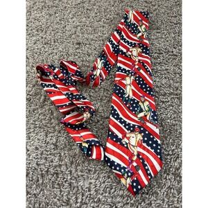 Dimoda‎ hand made American flag baseball tie aprox. 57 inches